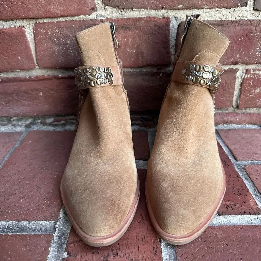 Antelope $239 Demi Leather Ankle Boots Western Zip Womens EU 38 US 7.5-8 NEW